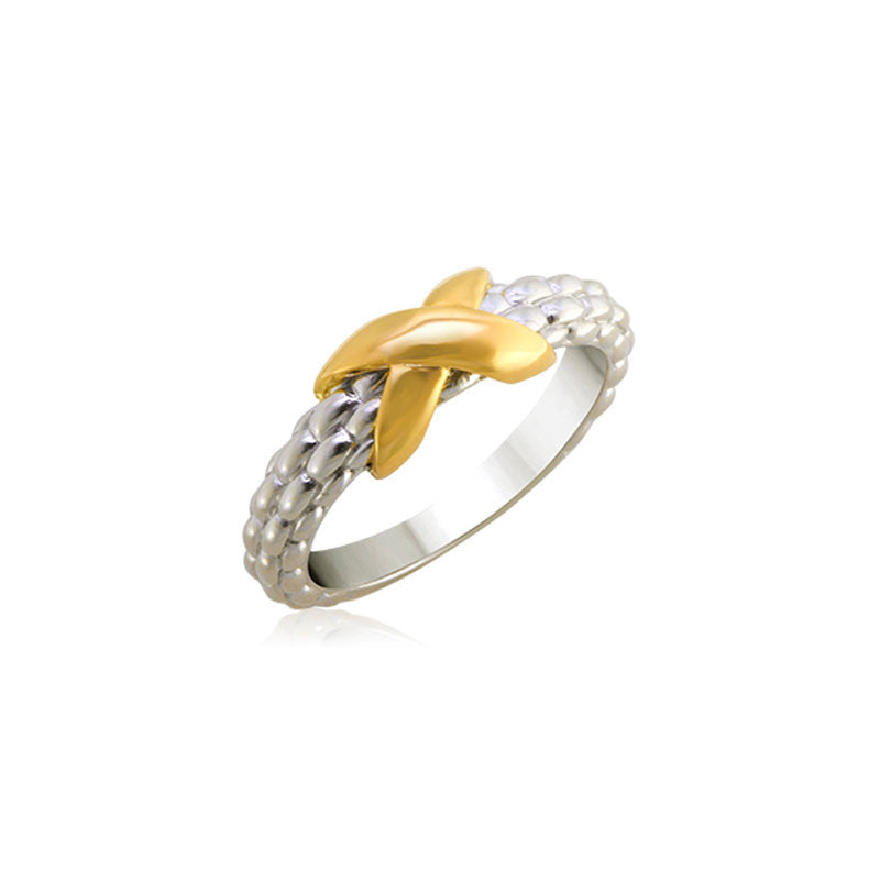 Pietra Collection Petite 18K Yellow Gold X Station Ring