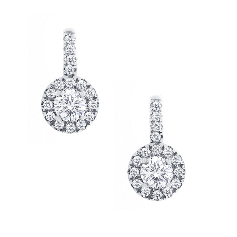 Forevermark Center of My Universe White Gold Drop Earrings, 0.70 total carat