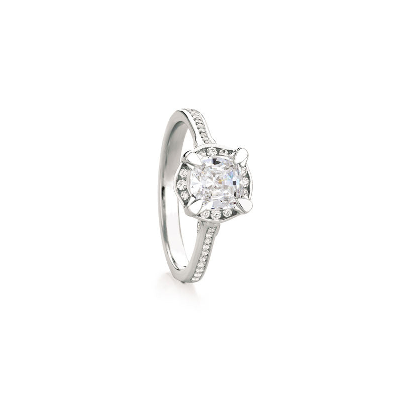 Maevona Hamilton Cushion Brilliant Diamond Engagement Ring