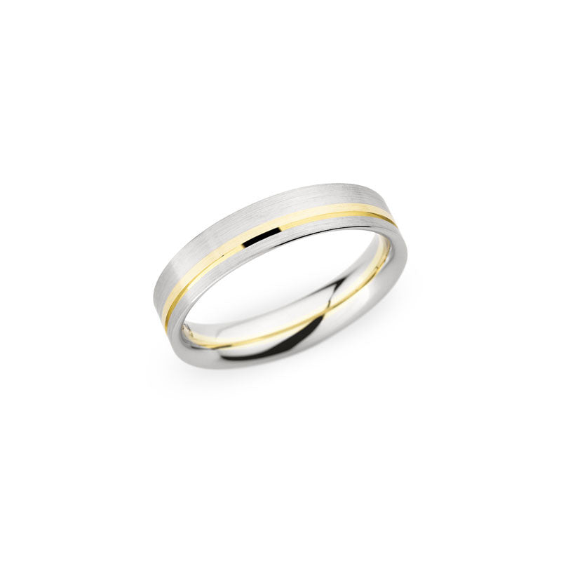 5mm Two-Tone Brushed and Polished Wedding Band