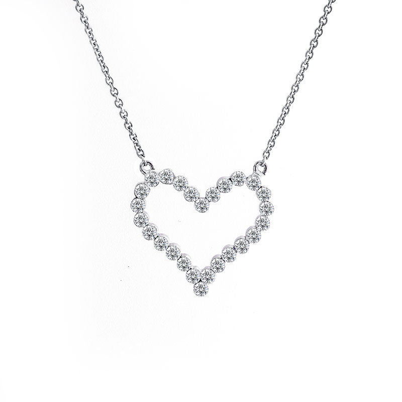 Open Diamond Heart Necklace