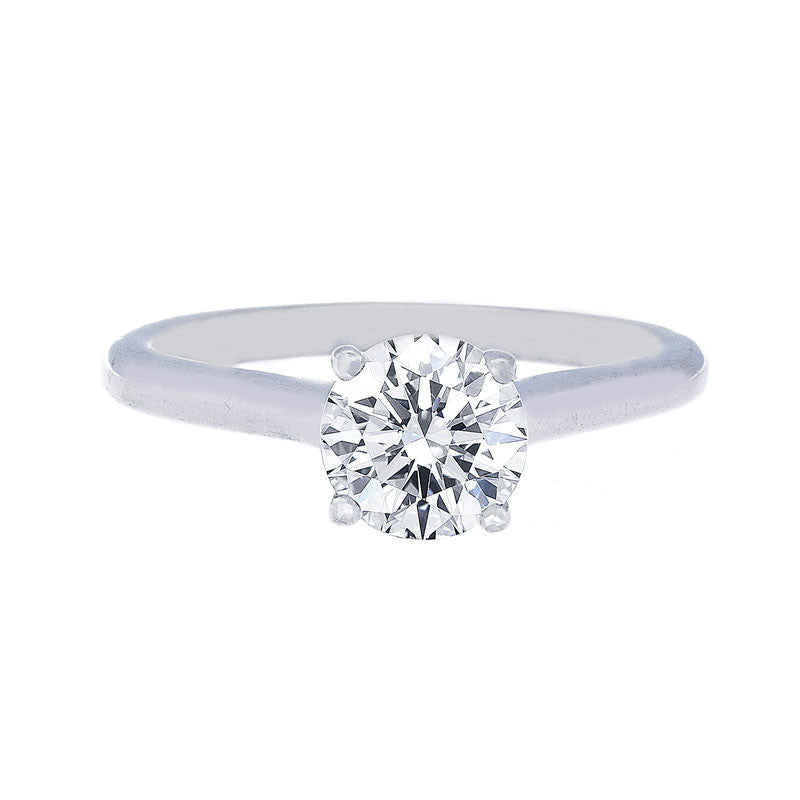 Classic 4 Prong Engagement Ring with Diamonds on the Profile