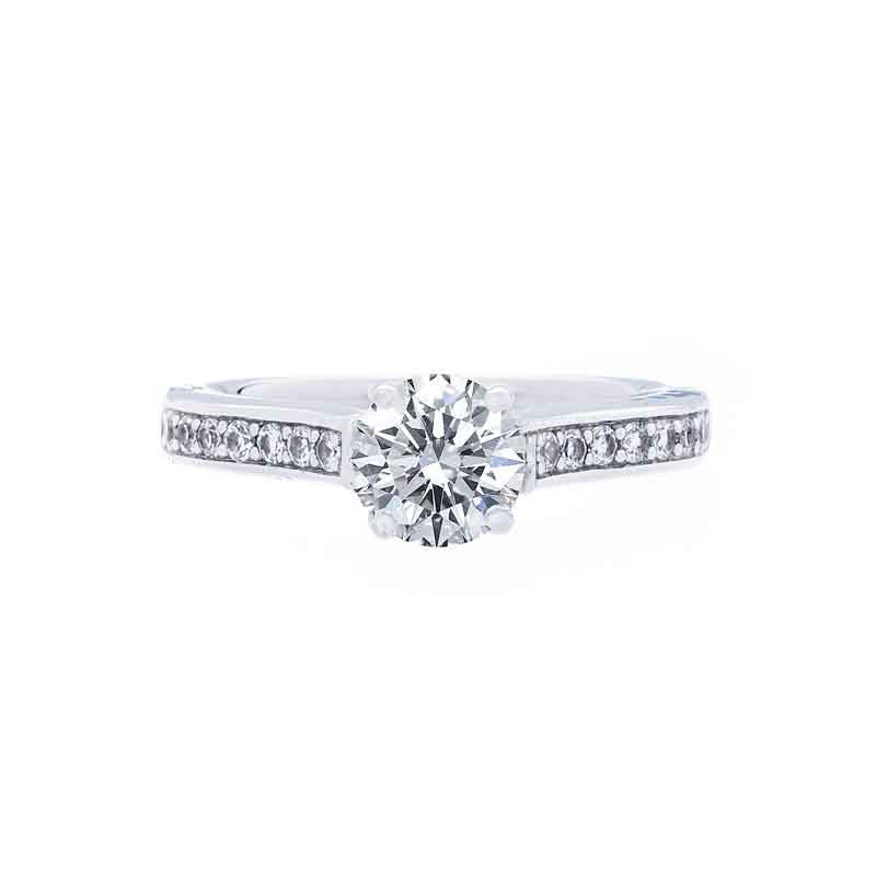 Diamond Bead Set Engagement Ring