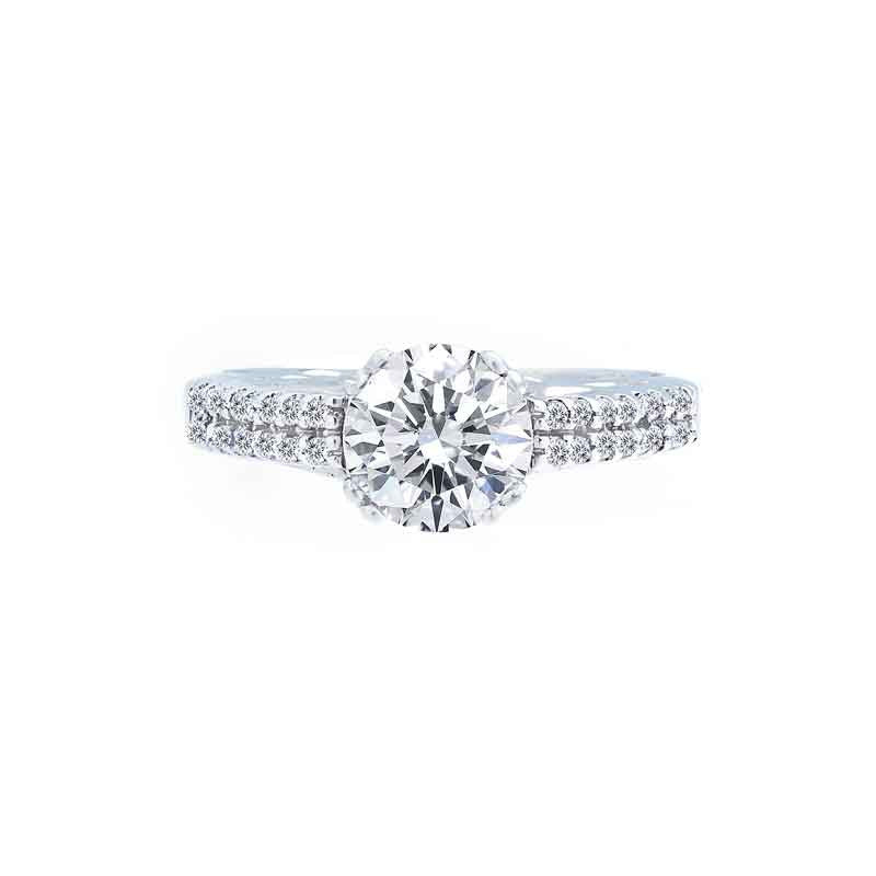 Classic 2 Row Shared Prong Diamond Engagement Ring