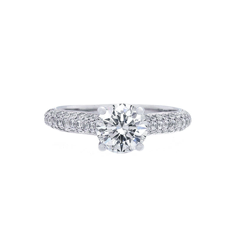 Multi-Row Pave Engagement Ring