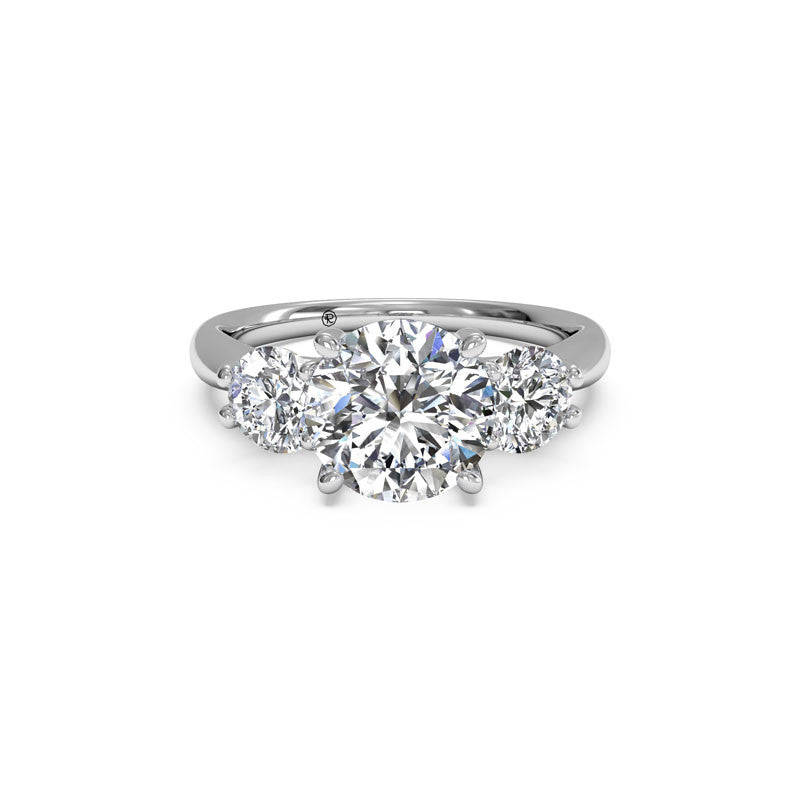 Ritani Three-Stone Round Brilliant Diamond Engagement Ring