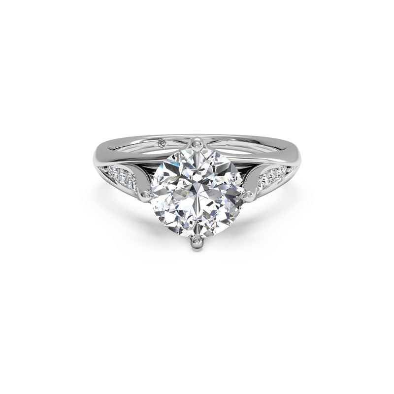 Ritani Vintage Tulip Round Brilliant Diamond Engagement Ring