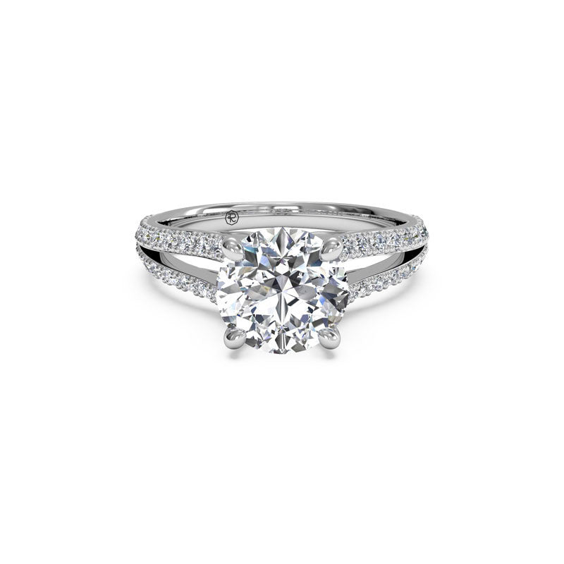 Ritani Split-Shank French-Set Round Brilliant Diamond Engagement Ring