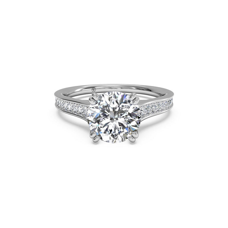 Ritani Round Brilliant Micropave Surprise Diamond Engagement Ring