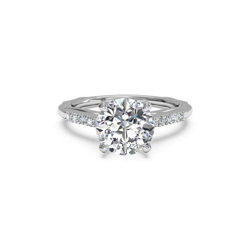 Ritani Modern French-Set Round Brilliant Diamond Engagement Ring