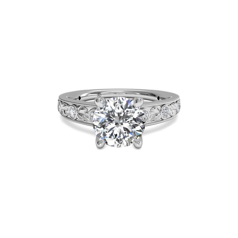 Ritani Grecian Leaf Round Brilliant Diamond Engagement Ring
