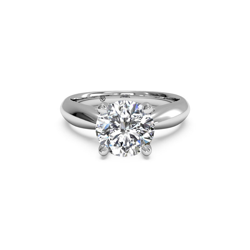 Ritani Tapered Cathedral Round Brilliant Diamond Engagement Ring