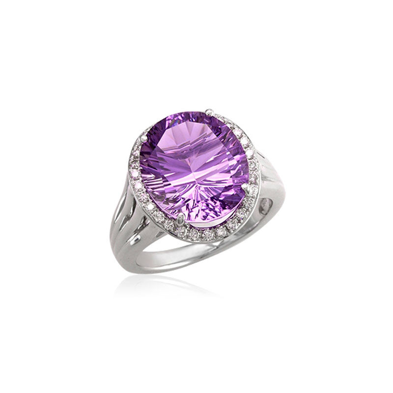 Lago Collection Amethyst and Diamond Ring
