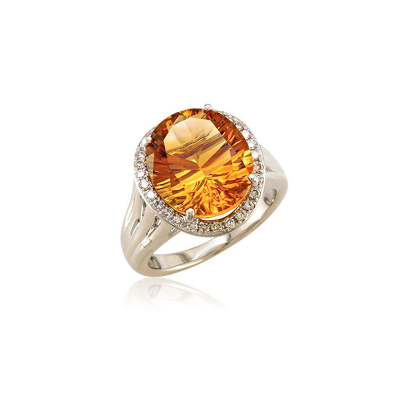 Lago Collection Champagne Citrine and Diamond Ring