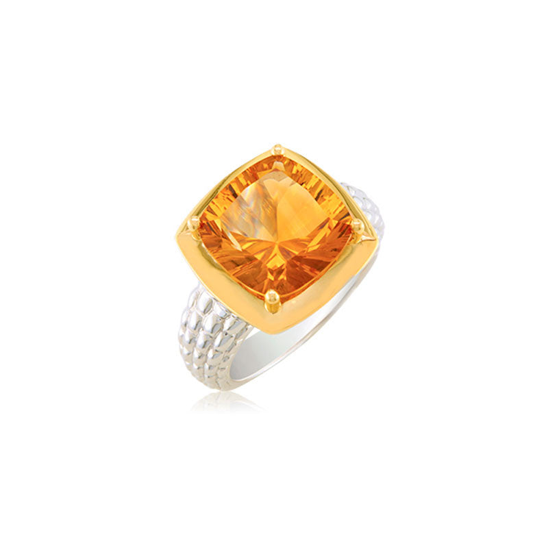 Pietra Collection Citrine Two-Tone Ring