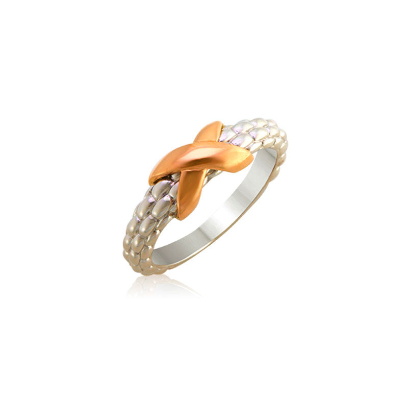 Pietra Collection Petite 18K Rose Gold X Station Ring