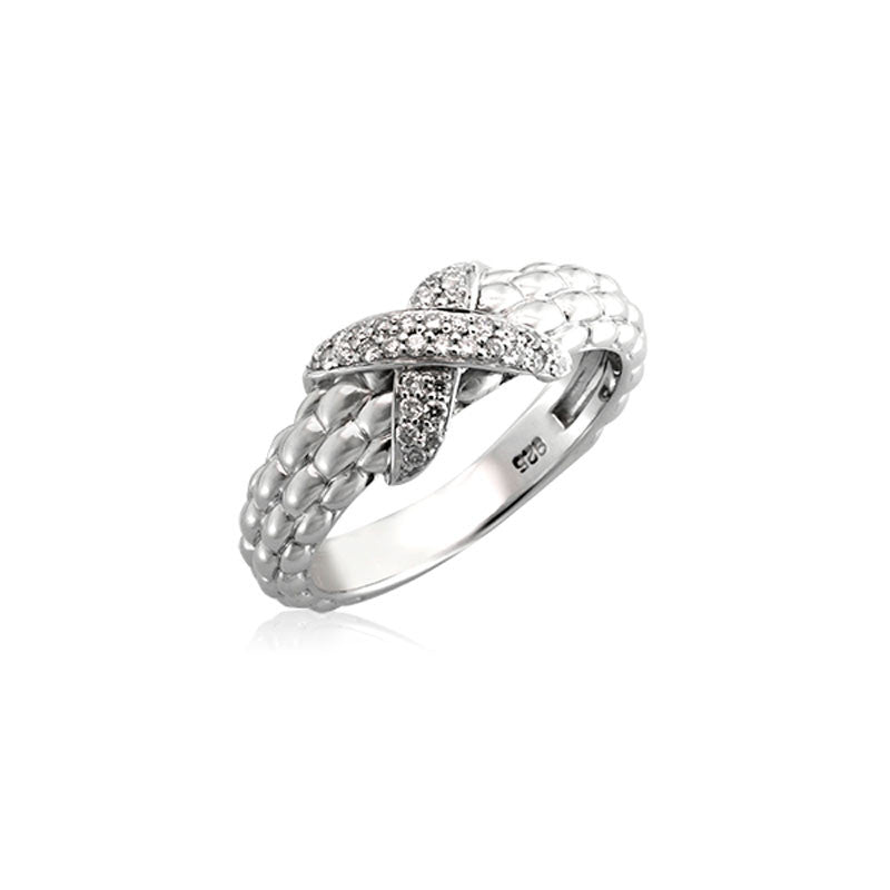 Pietra Collection Pave X Station Ring