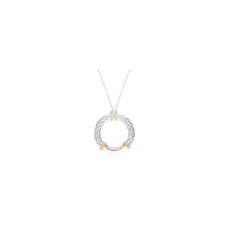 Pietra Collection 18K Rose Gold Accent Circle Pendant