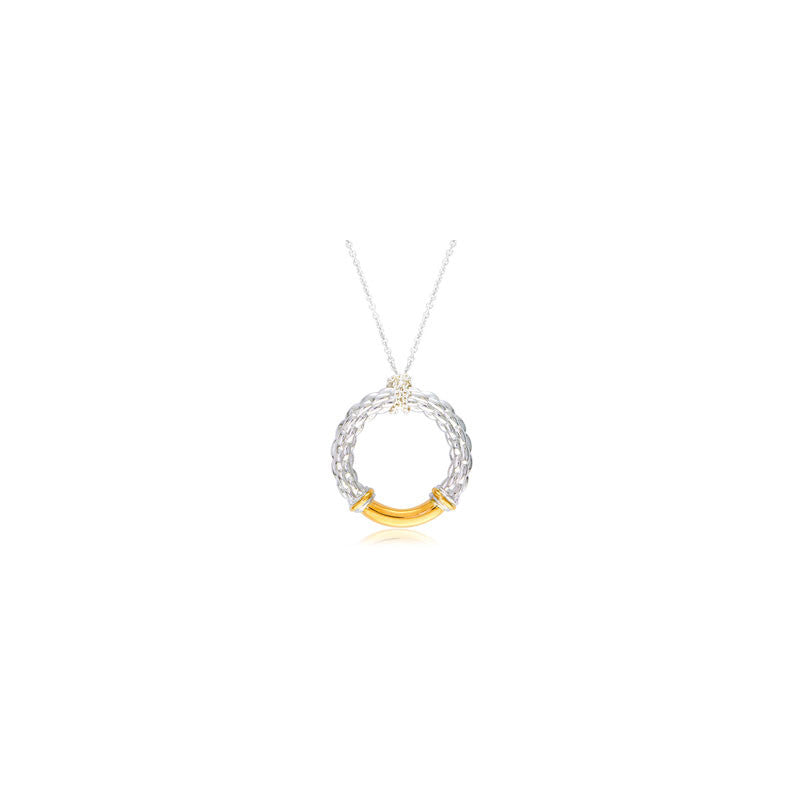 Pietra Collection 18K Yellow Gold Station Circle Pendant