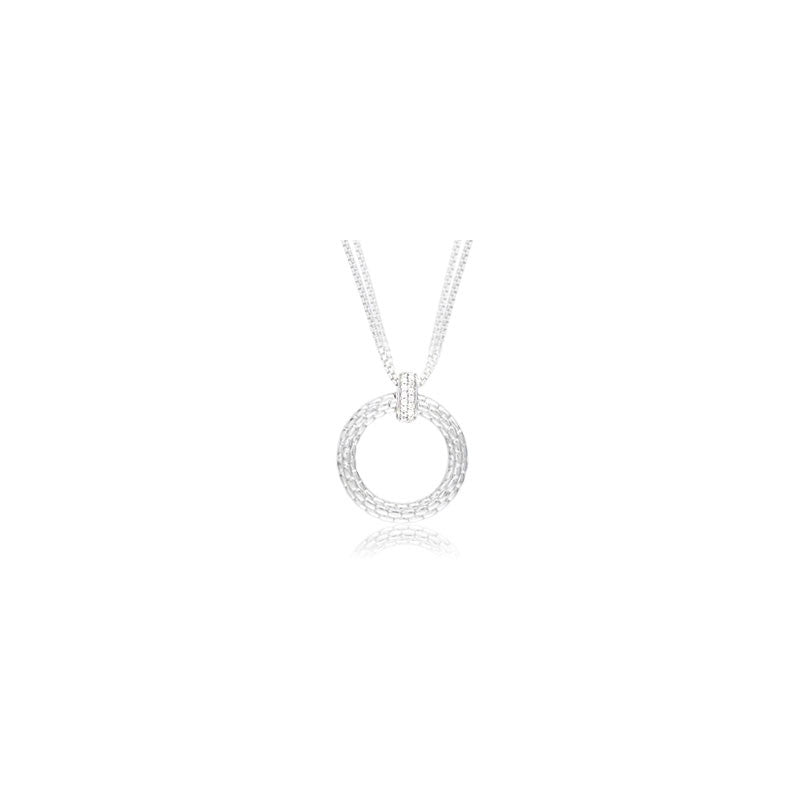 14K Yellow-White Gold Diamond Pave and Twisted Rope Interlocking Circles  Necklace | Shop 14k Yellow & white Gold Hampton Necklaces | Gabriel & Co