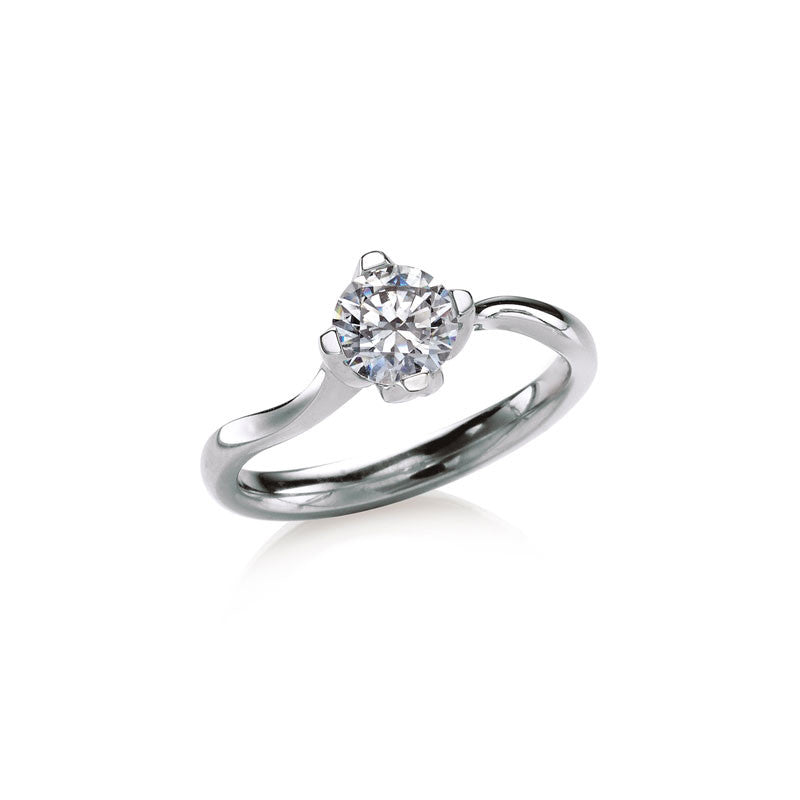 Rockrose  Solitaire Round Brilliant Diamond Engagement Ring
