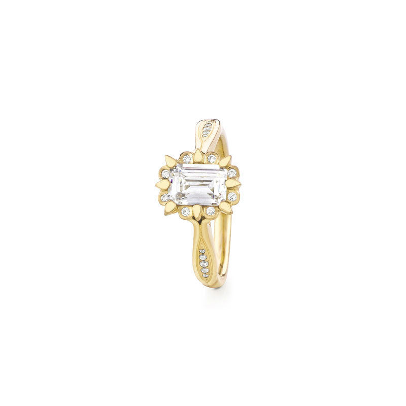 Snowdrop Emerald-Cut Diamond Engagement Ring