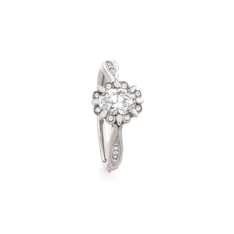 Snowdrop Oval Brilliant Diamond Engagement Ring
