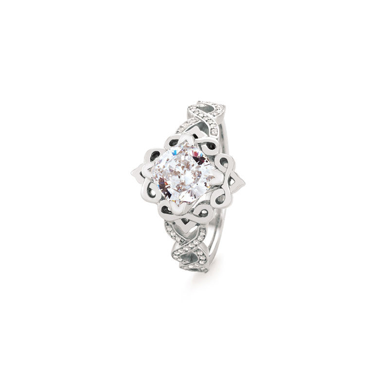 Stirling Cushion Brilliant Diamond Engagement Ring