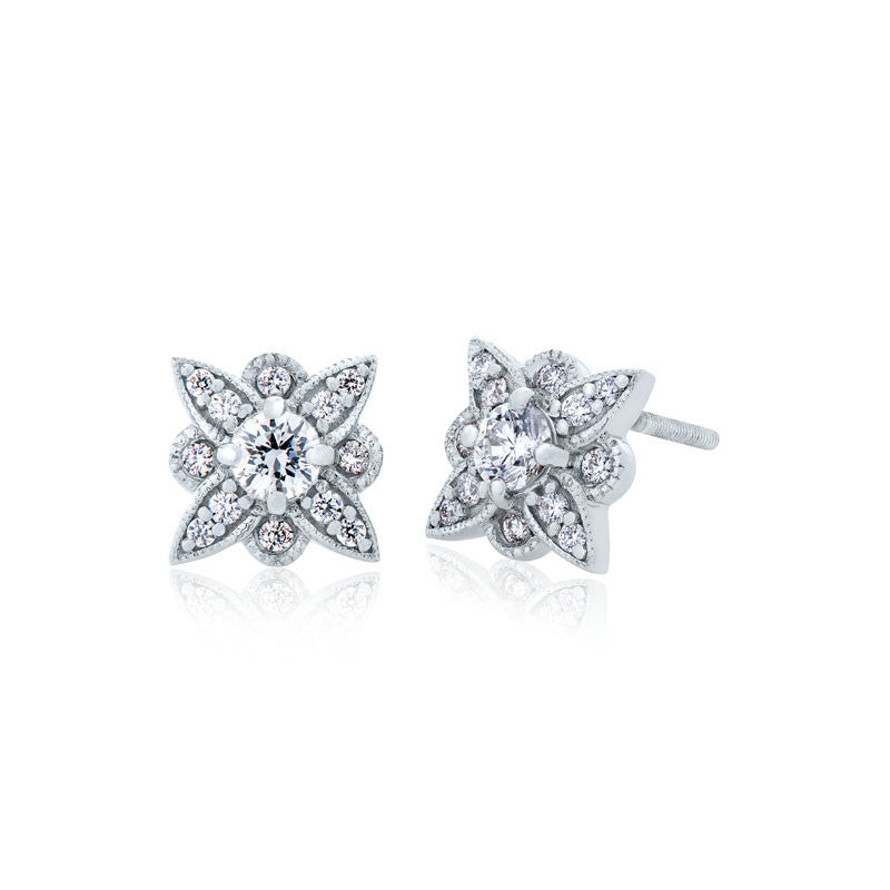 Forevermark Devotion Cut Diamond Floral Earrings