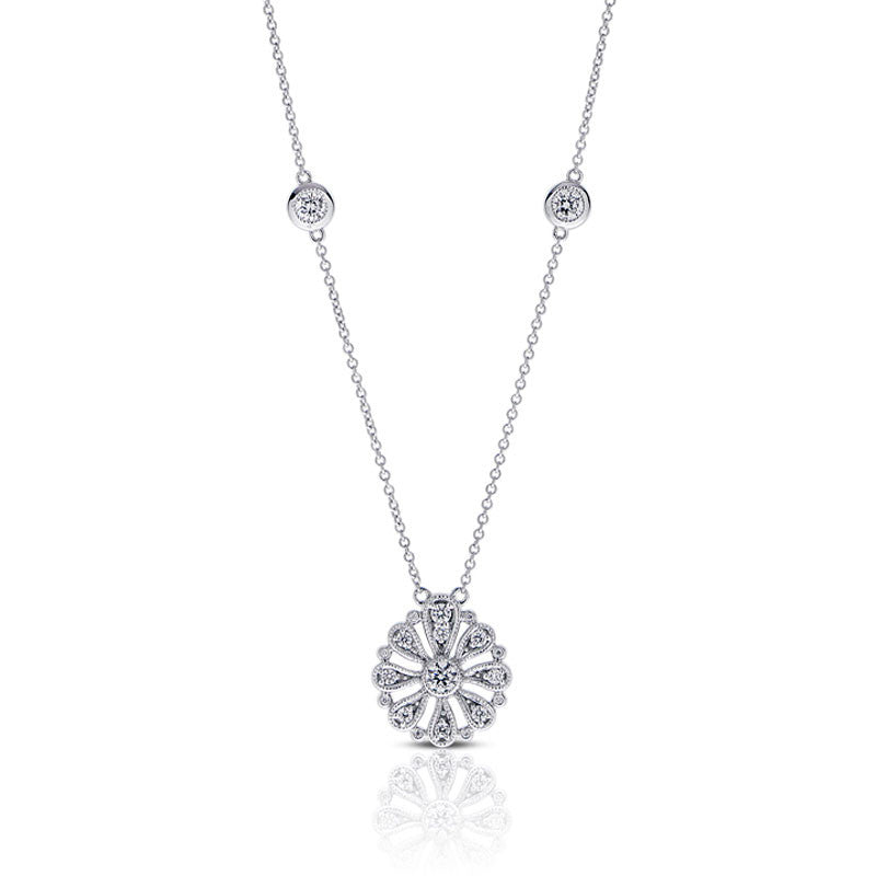 Forevermark Devotion Cut Diamond Floral Circle Necklace