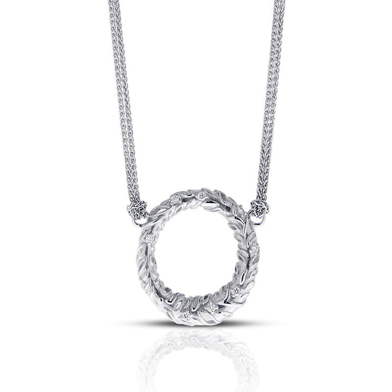 Forevermark Devotion Cut Diamond Textured Circle Necklace