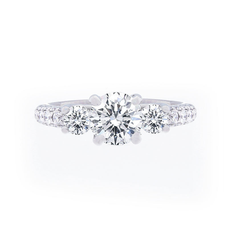 Forevermark Three Stone Engagement Ring for 1.50 carat center