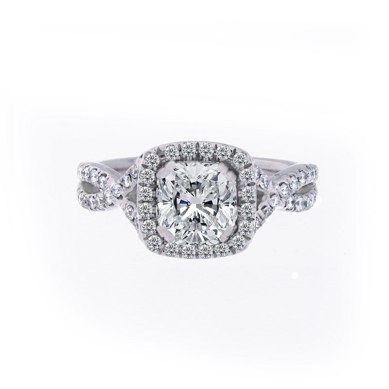 Forevermark Infinity Halo Engagement Ring for Cushion Cut Diamond Center