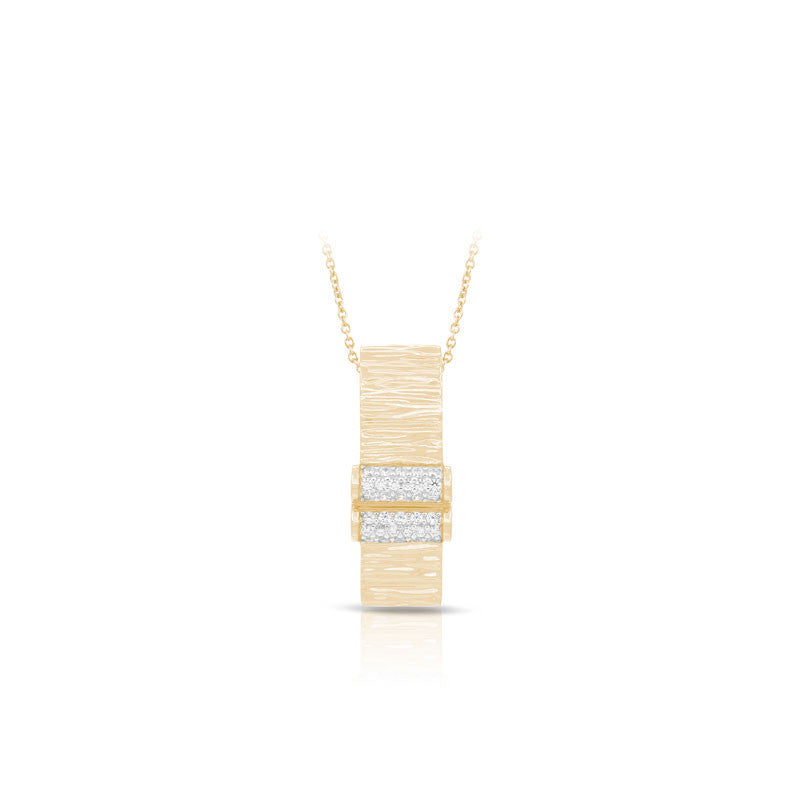 Belle Etoile Heiress Collection 18 karat yellow gold vermeil on sterling silver with pave-set stones pendant.  