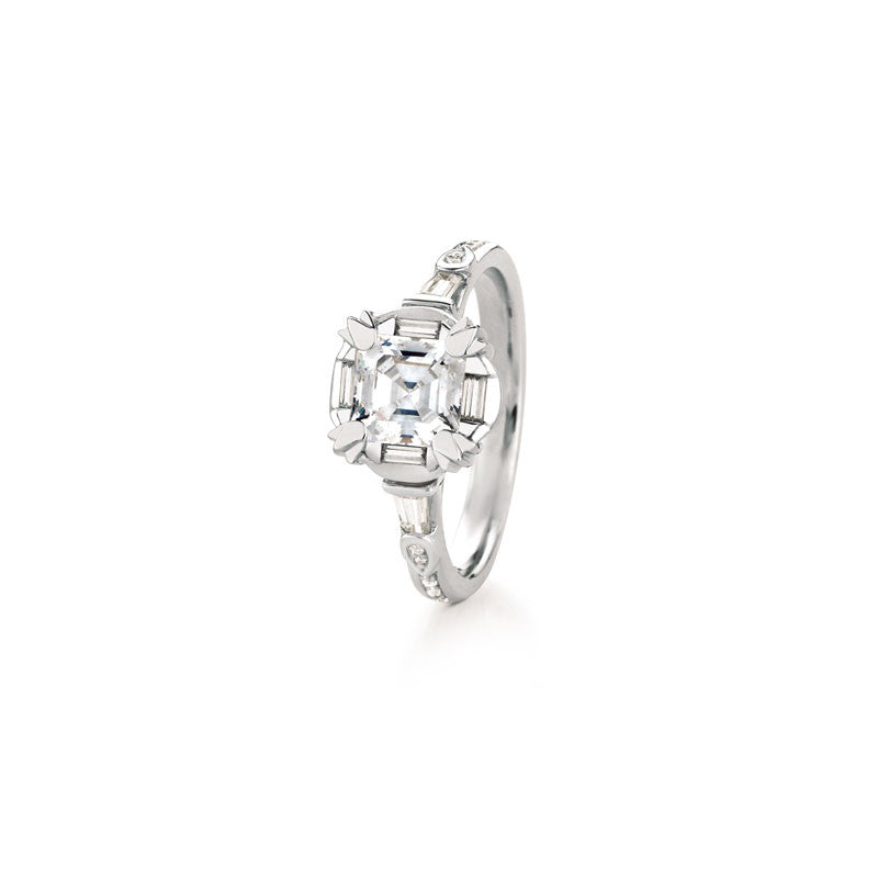 Maevona Hamilton Square-Cut Diamond Engagement Ring